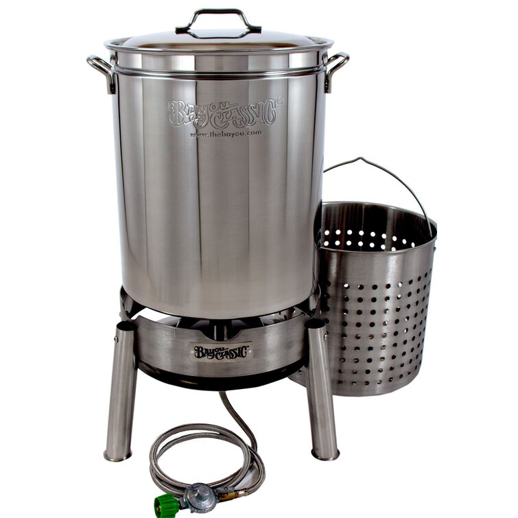 Bayou Classic 4-Gallon Stainless Steel Outdoor Propane GAS Steamer Kit