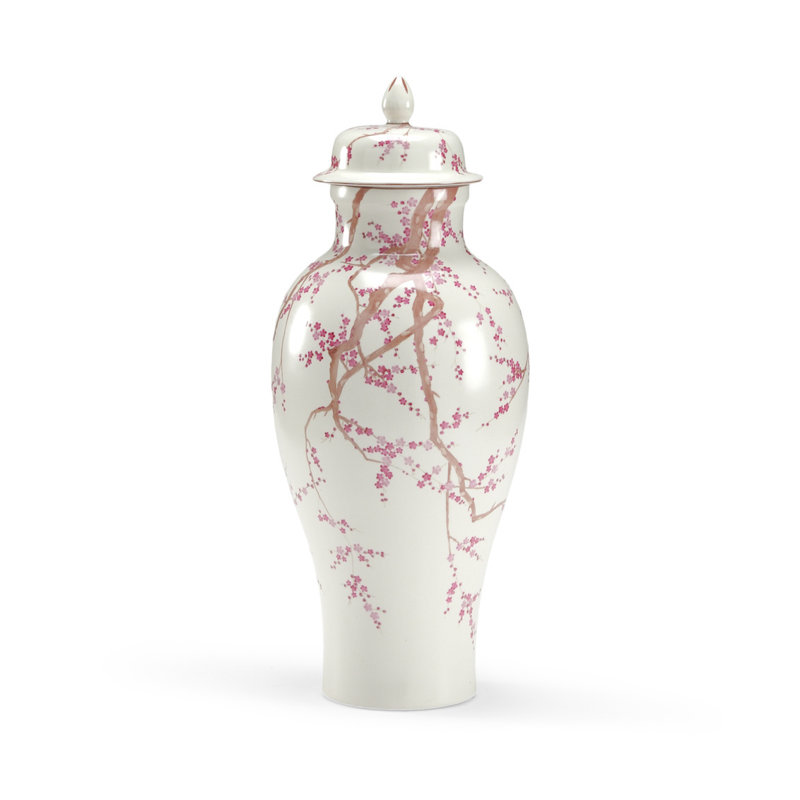 Pot en porcelaine blanc/rose 20 po