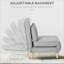 Canapé-lit convertible, chaise-lit réglable 2 en 1 pour salon, chambre à coucher, bureau à domicile | Gris clair | Cadre en métal