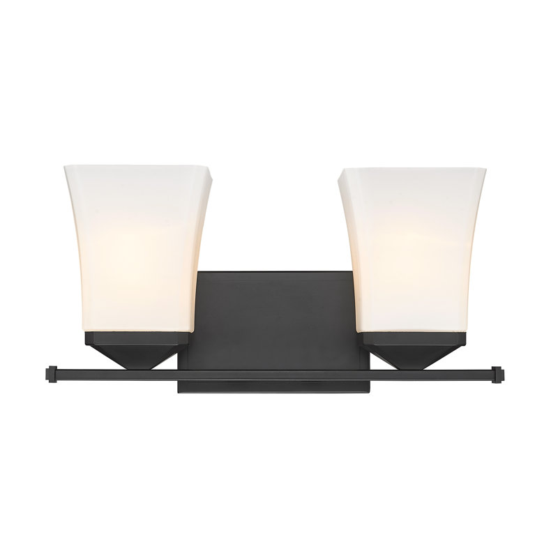 Meuble-lavabo 2 lumières Rohrersville, Noir mat