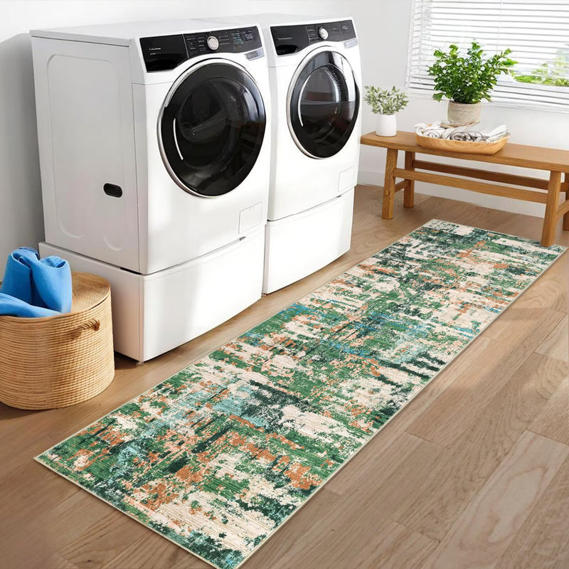 Washable Large Abstract Area Rug for Living Room Soft Indoor Carpet, Runner 2' x 6'