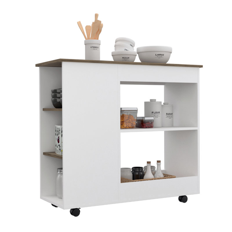 Versatile Kitchen Cart with Abundant Storage and Mobility for Efficient Cooking