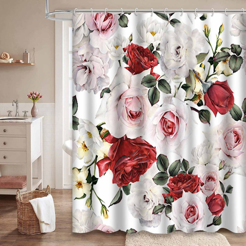 Rideau de douche avec 12 crochets, L 72 po x l 72 po