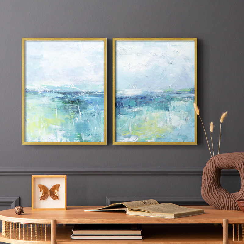 ABSTRACT Series DCCCXIV-Premium Framed Print -Ready to Hang - No Nails Required - No Nails Required, Gold, 15" H x 24" W