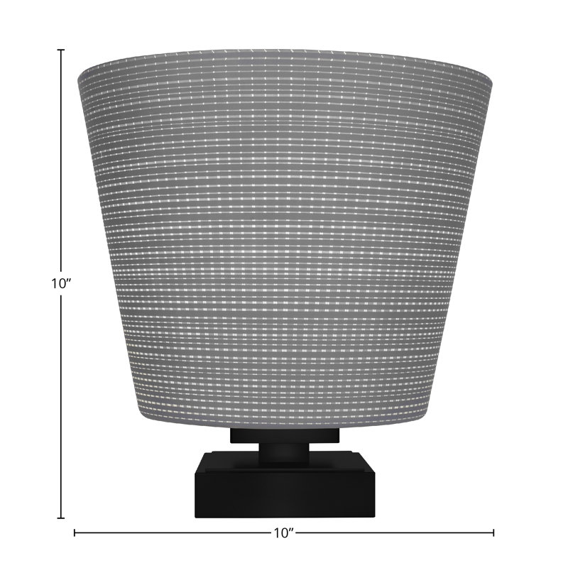 Lampe d'appoint avec verre 10 po Lannah, Noir mat, Gris