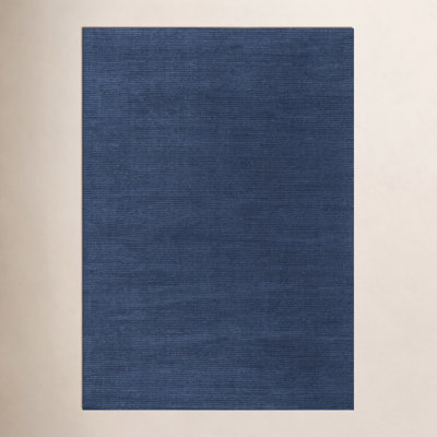 Crowe Handmade Wool Dark Blue Area Rug