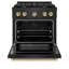 ZLINE Autograph 30" Paramount Dual Fuel Black Stainless Range w/ Gold Accents (SDRBZ-30-G)