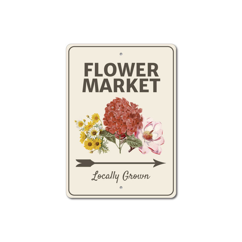 Panneau de fleurs en aluminium, H 18 po x l 12 po x P 0,06 po