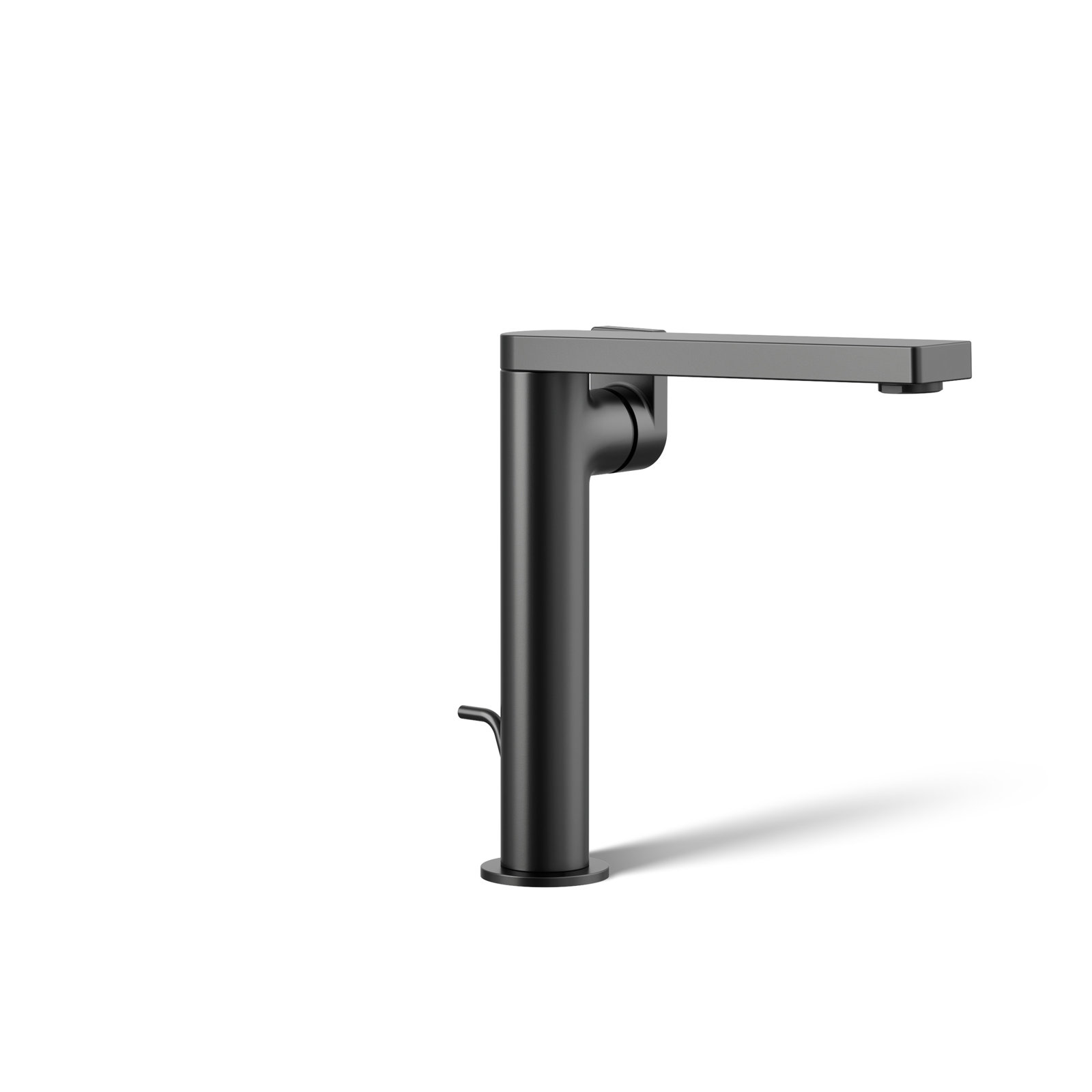 Composed Single-Hole Bathroom Faucet with Drain, Matte Black