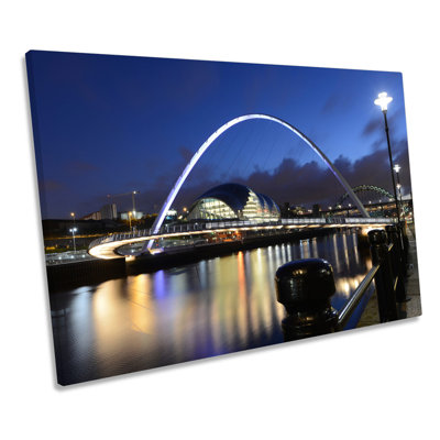 Newcastle Upon Tyne City Bridge - Wrapped Canvas Print