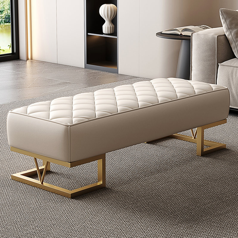 Banc avec revêtement, Beige, H 16,54 po x l 39,37 po x P 17,72 po