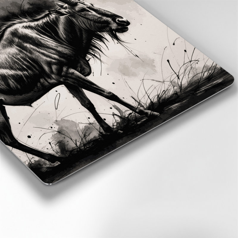 Faune, art mural beige en métal Hartebeest, H 12 po x l 12 po