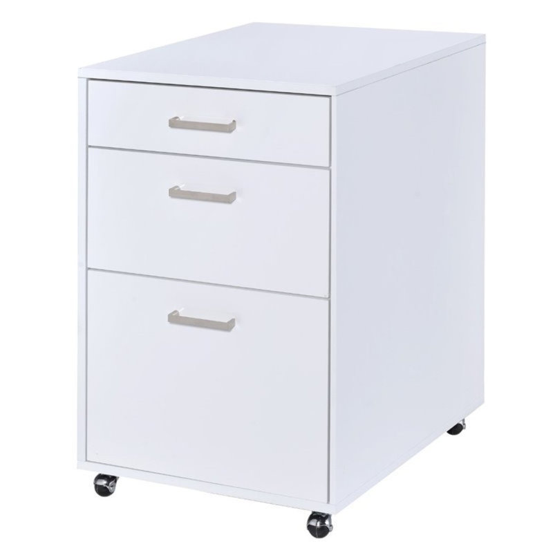 ACME Coleen - Classeur blanc brillant et chrome 92454, Blanc