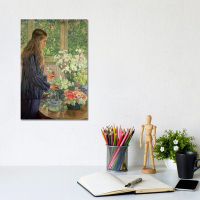 Garden Flowers by Theo Van Rysselberghe - Wrapped Canvas Print