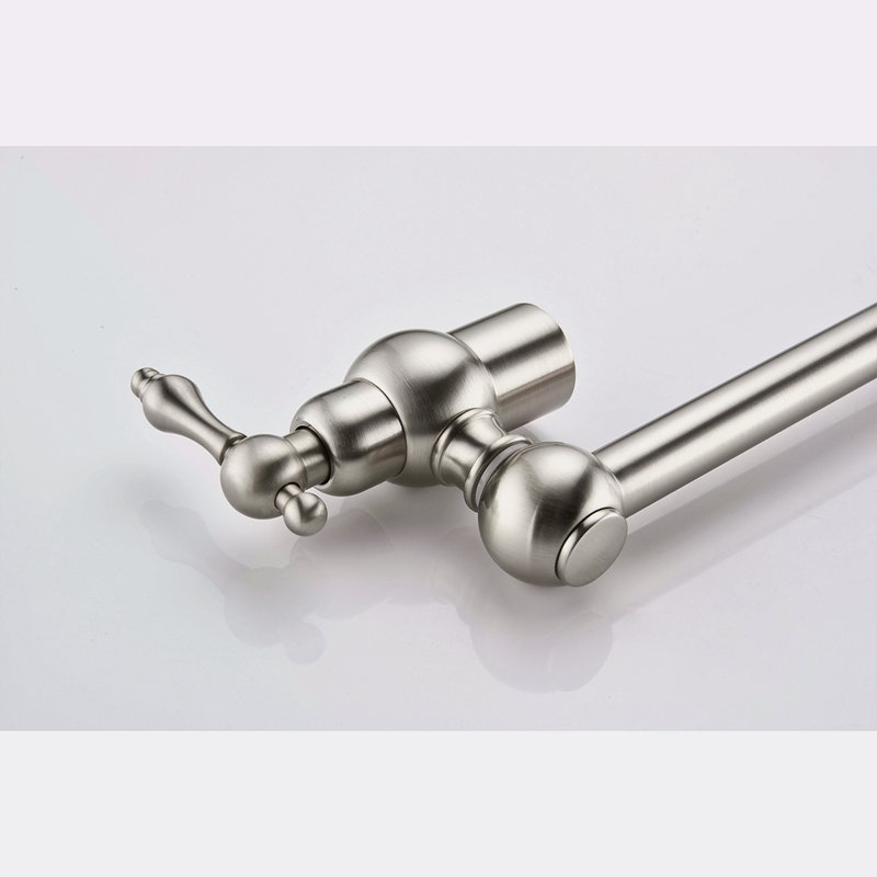 Wall Mount Folding Kitchen Pot Filler Faucet, Brushed Nickel