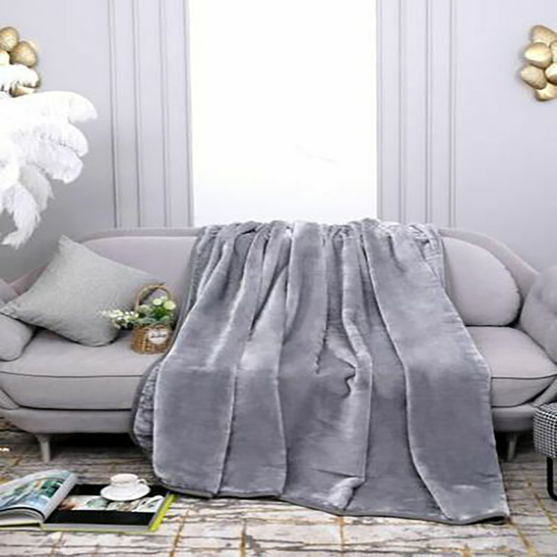 Erna Canora Grey Throw, W200 x L240cm, Silver