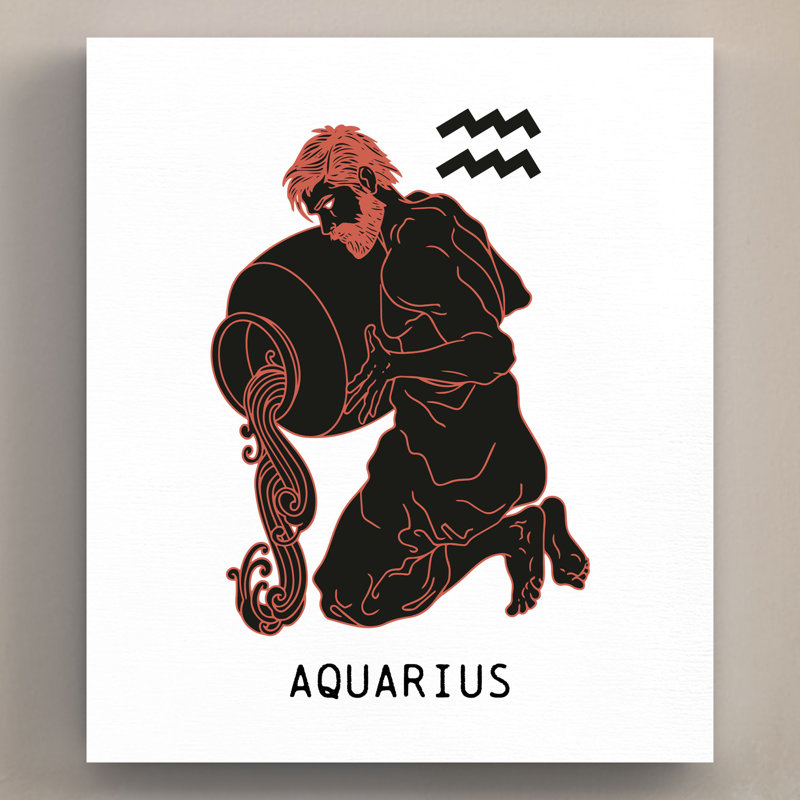 Kana Zodiac Aquarius - Print on Wood