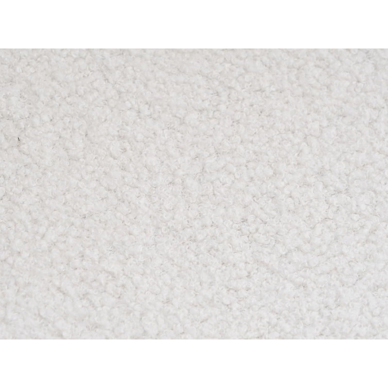 Contemporary Upholstered Accent Chair With Ottoman, White Faux Fur