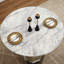 Table de salle à manger ronde en marbre de 47 po, table de cuisine moderne avec plateau en faux marbre ultrabrillant et base en acier inoxydable pour la salle à manger, cuisine (argent, gris) (table seulement)-1904066401-1904066412