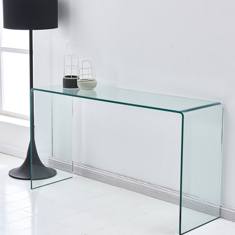 Table en verre transparent avec coins arrondis - Plateau fonctionnel et élégant - Plateau pour une utilisation à long terme dans un salon trempé Simple mais élégant Facile à entretenir