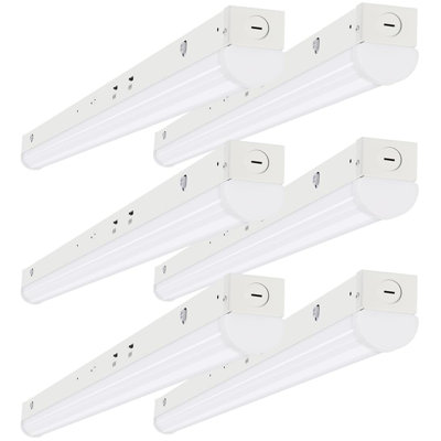 4ft Led Linear Strip Light, Wattage & Cct Selectable, 30w/40w/50w/60w/68w Adjustable, 3500k/4000k/5000k, 120-277v Commercial Ceiling Light Fixture For Garage, Warehouse, Office