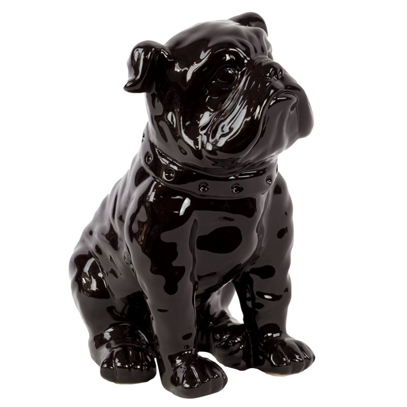 Figurine en céramique noire lustrée , Noir