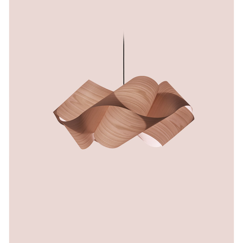 Swirl 1 - Light Pendant, Pale Rose, E26, Matte Black