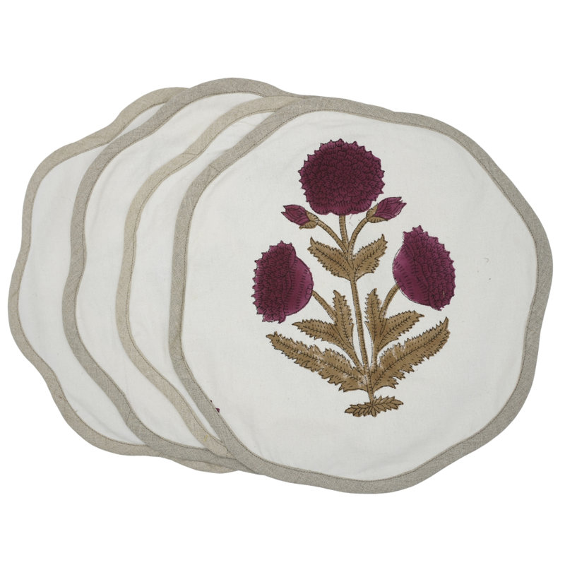 Fabdivine 15"Timeless Scalloped Placemats - Badshah