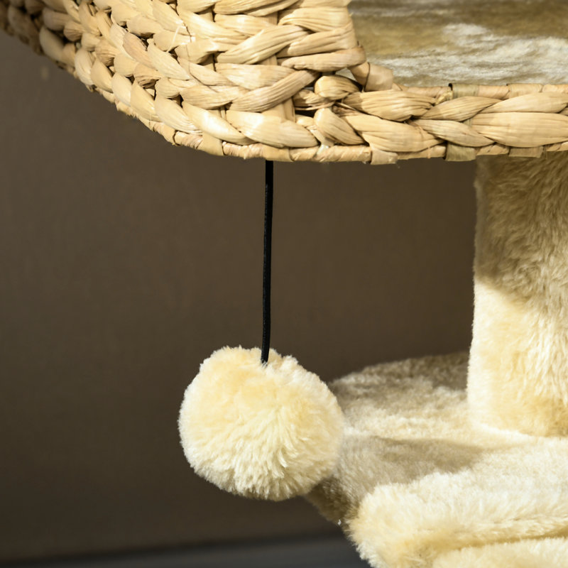 Tour pour chat 38,5 po beige pour animaux de compagnie d'intérieur. Livrée avec poteaux à griffes, rampe, boules, plateforme, lit. Conception robuste. Conception confortable. Dimensions: l 23,5 po x P 15,72 po. H 38,5 po. Pour les chats pesant moins de 13 lb