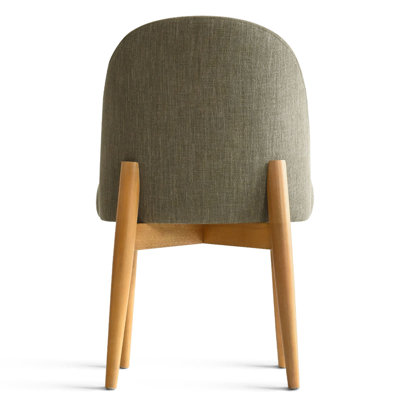 Linen Upholstered Dining Chairs With Solid Wood Legs by Hokku Designs