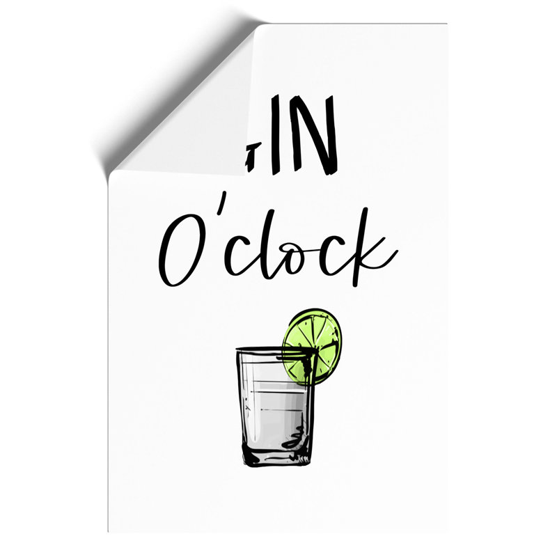 Gin Oclock - Frameless Print, 30cm H x 21cm W x 0.1cm D