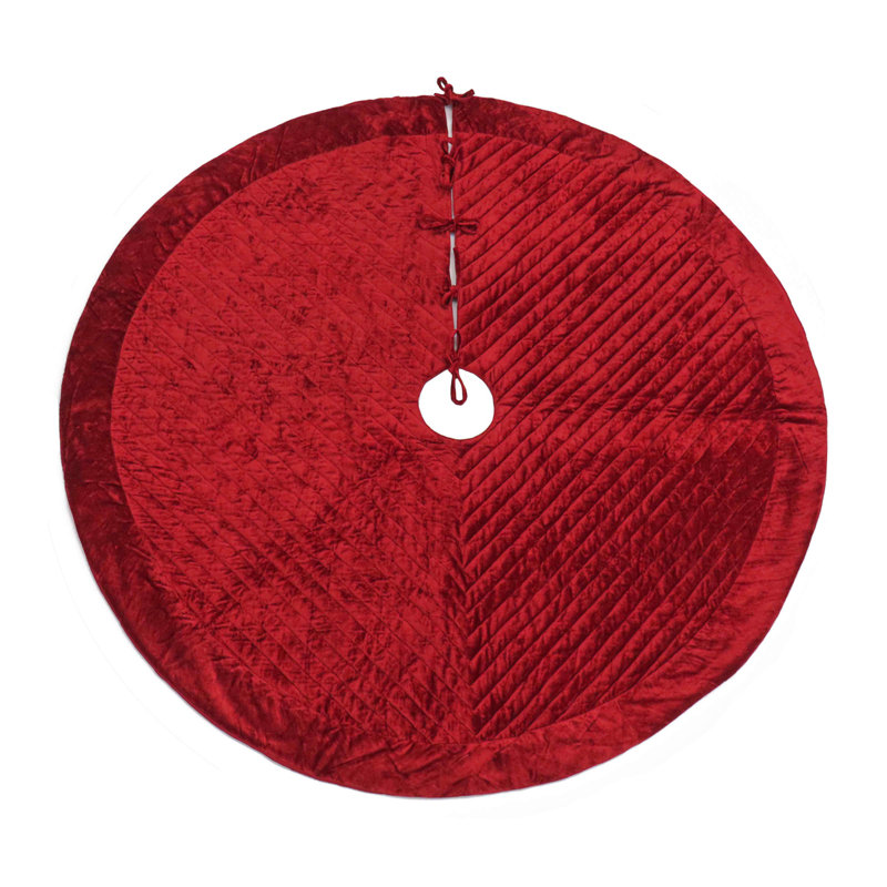 Jupe d'arbre en velours matelassé, Rouge