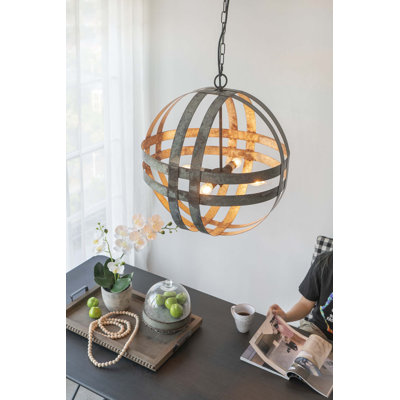 Lustre galvanisé à 4 lumières, luminaire suspendu avec chaîne réglable pour le vestibule de la salle à manger de la cuisine, ampoule non incluse