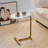 Modern Oval C-Shaped Side Tables with Raised Tray Top and Metal Base(Set of 2)-455313731