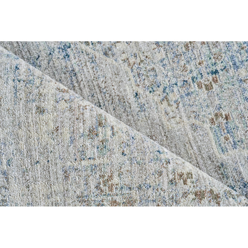 Vintage Looms Beige/Blue Polyester powerloom Area Rug, Rectangle 2' x 3'