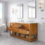 Tessa 72 In. Mango Wood Carrara White Marble Countertop Bath Vanity Faucet-123223561
