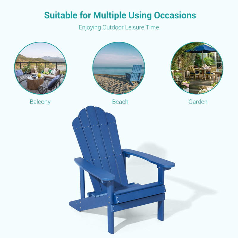 Chaise Adirondack en plastique Harb, Bleu marine