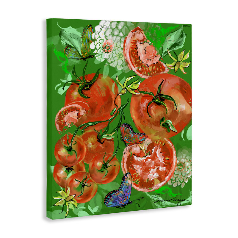 Toile de collage Tomatoes Swirl, conception par Susan Lugar, H 30 po x l 24 po