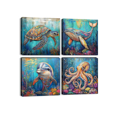 4 Piece Wrapped Canvas Wall Art