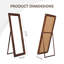 Miroir brun pleine longueur, miroir pleine longueur à cadre en bois 65 po x 22 po, miroir autoportant pour chambre à coucher, vestiaire et salon-1480950176-1480950179