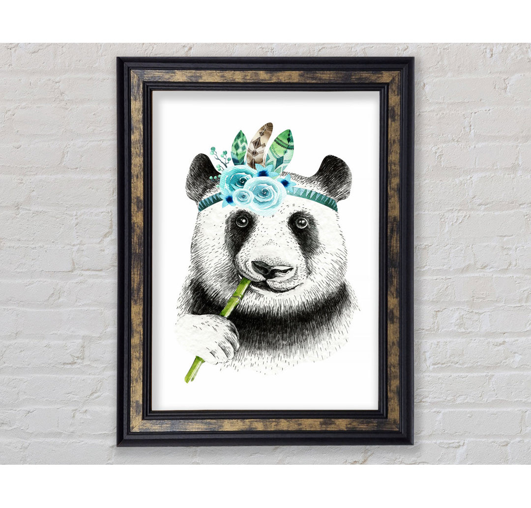 Panda Bambus Gerahmter Druck Wandkunst