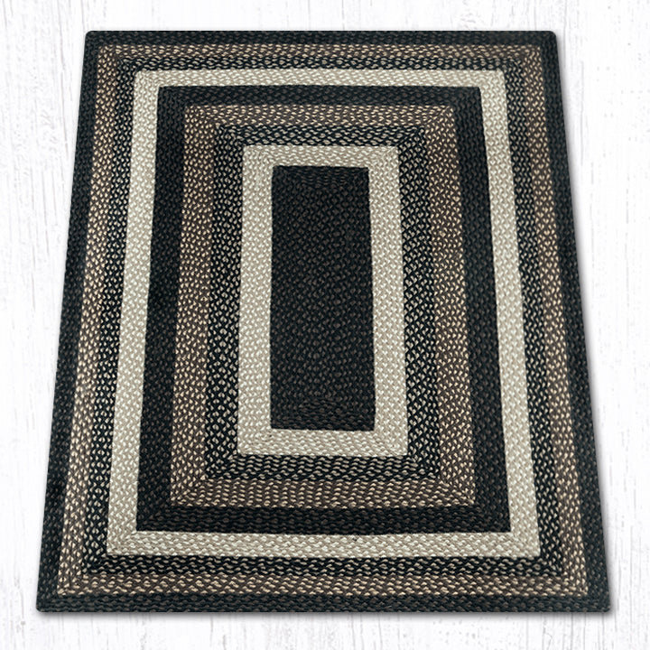  Mocha/Frappuccino Oblong Braided Rug Handwoven Jute, Rectangle 4' x 6'