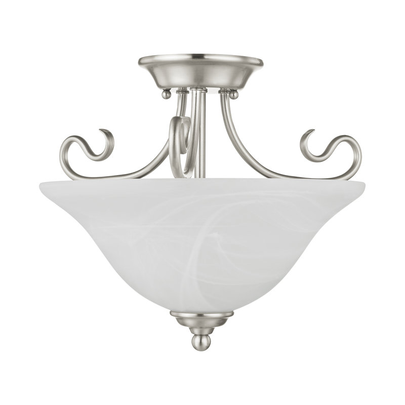 Aquala Glass Semi Flush Mount, Brushed Nickel