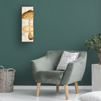 Art mural sur toile tendue - "Timbres Champignons 2 F" de Gail Fraser pour décoration de salon, de chambre à coucher ou de bureau - 6 x 19