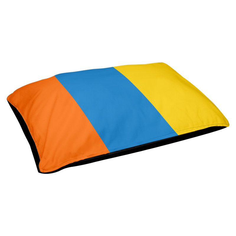 Coussin pour chien Tampa Bay, Grand (l 40 po x P 30 po x H 14 po), Rouge-orange / bleu / jaune