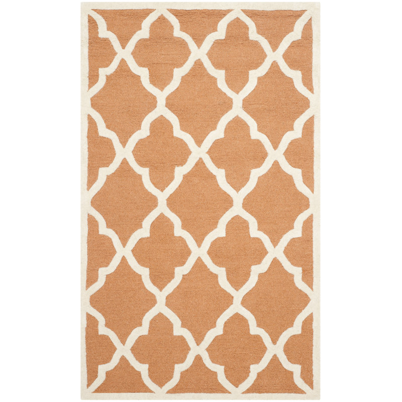 Cannen Hand Tufted Wool Geometric Rug, Rectangle 2' x 3'