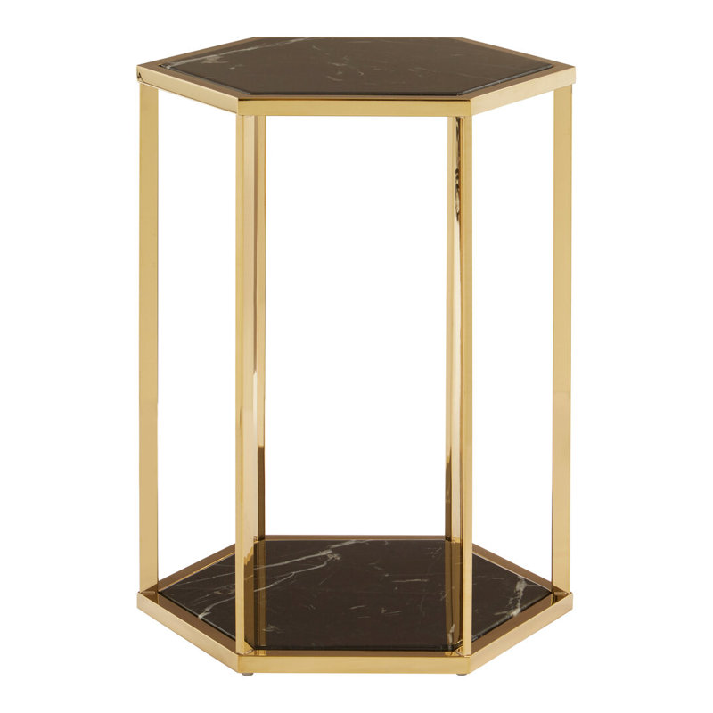 End Table, Brown, Gold