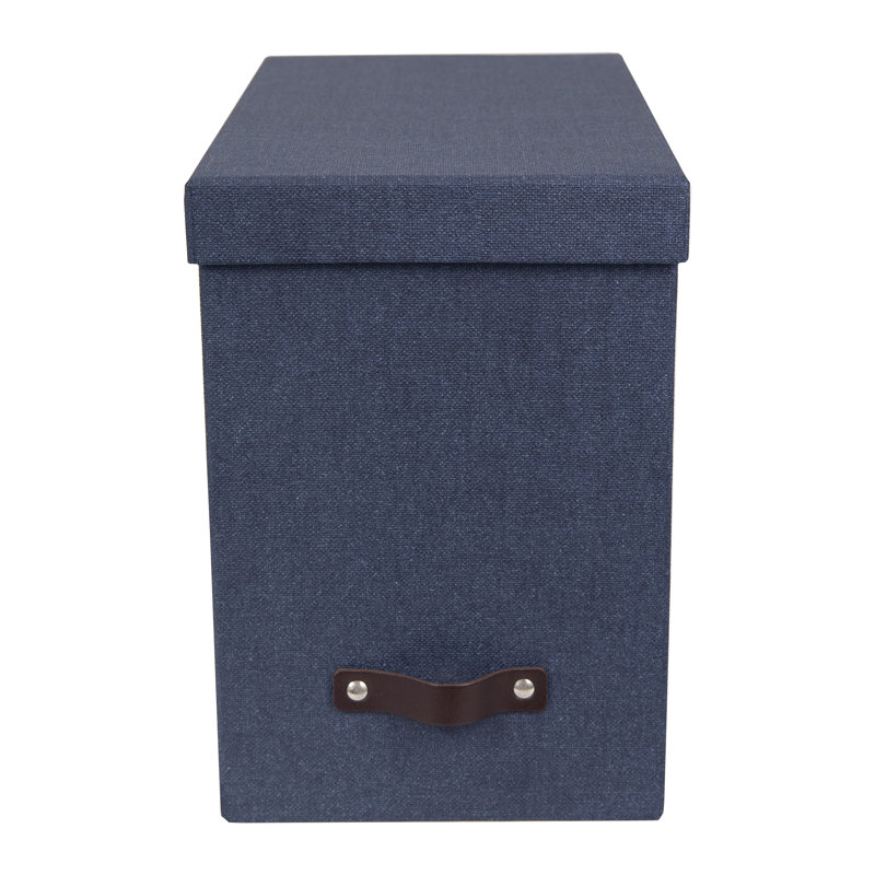 Bigso John Desktop File Box - File Storage Box for Paperwork , Canvas Blue