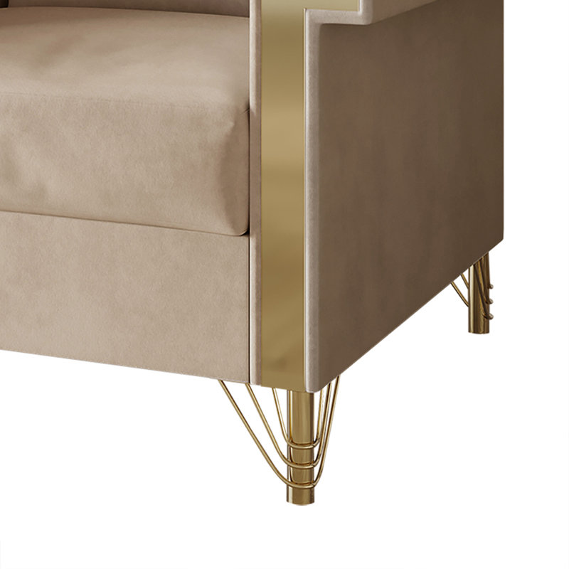 Snaresbrook 76.57'' Velvet Sofa, Beige