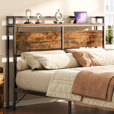 Morano 39.9"H Metal Headboard with Charging Station